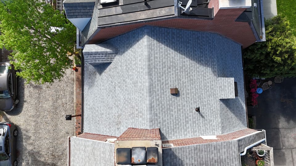 The city twin finished in grey shingles