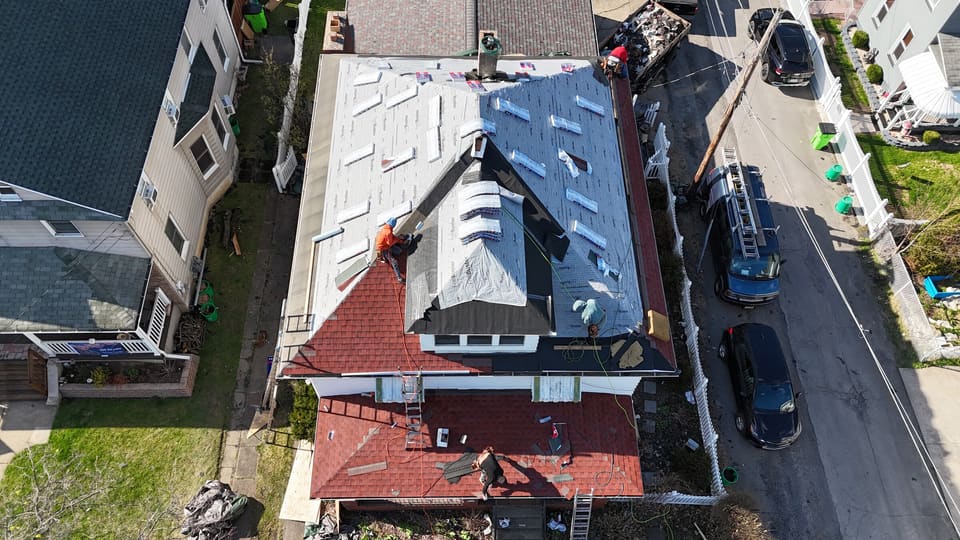 New shingles going on over the underlayment